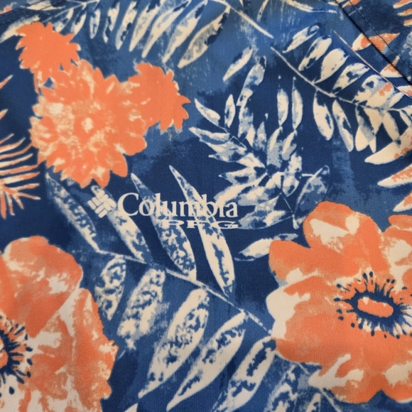 Columbia Long Sleeve Performance Fishing Gear Floral Sun Protection Top Size 2X - Picture 10 of 11